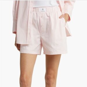 Anine Bing Pale Pink Boxer Shorts 100% Cotton